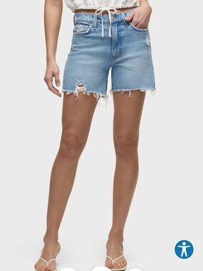 Hudson Devon Biker Shorts, Blue Wash Mid Length Shorts